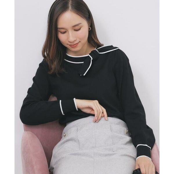 index / インデックス サイドリボンバイカラーニット【洗濯機OK】