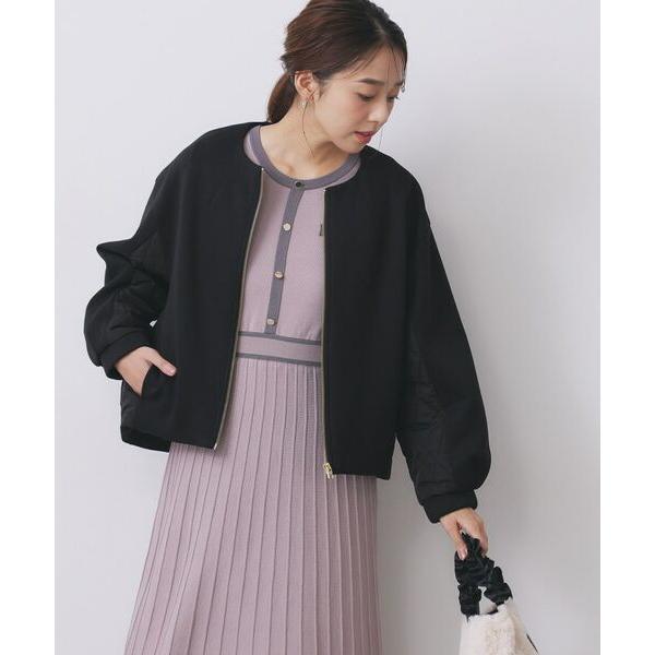 index / インデックス キルティング切替ノーカラーブルゾン【洗濯機OK】