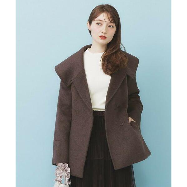 index / インデックス ベルト付ビッグカラーミドルコート