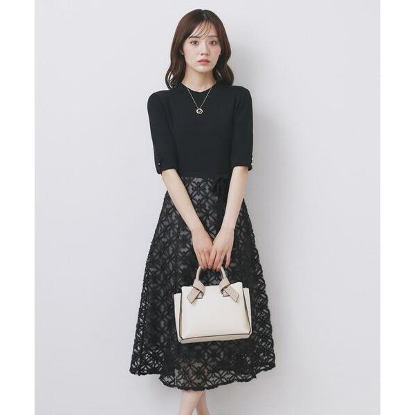 index / インデックス フラワーレースドッキングワンピース【洗える/抗ピル】