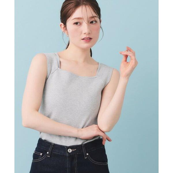index / インデックス 2Wayスクエアネックニットタンク【洗濯機OK/坑ピル】