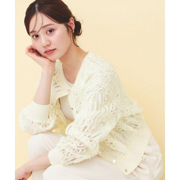 index / インデックス シアー幾何刺繍カーディガン【洗濯機OK】