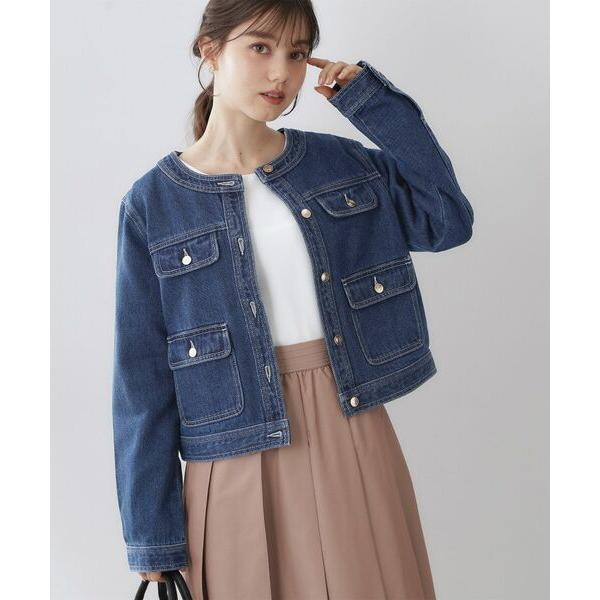 index / インデックス ミニマルノーカラーデニムジャケット【洗濯機OK】