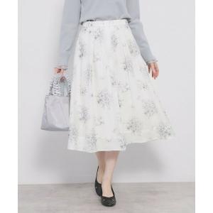 index / インデックス オーガンジーフラワーフレアスカート【洗濯機OK/イージーアイロン】