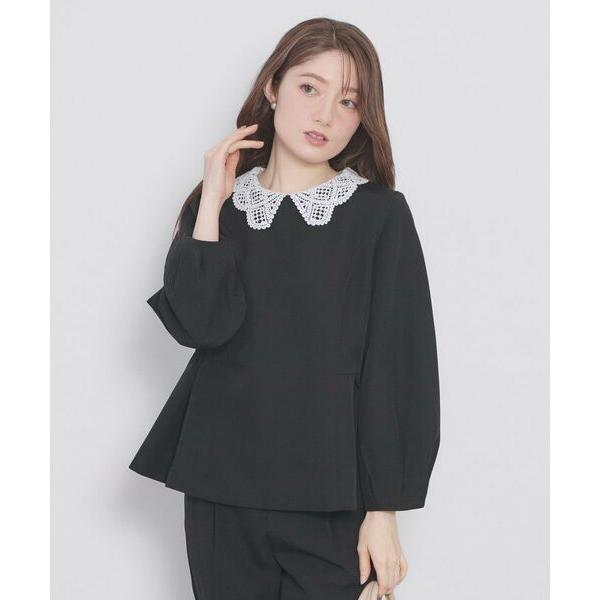 index / インデックス レース衿ペプラムブラウス【洗濯機OK/ストレッチ】