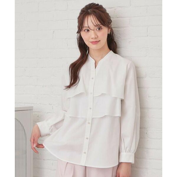 index / インデックス フリルキーネックシャツ【洗濯機OK/イージーアイロン/防シワ】《XS〜...