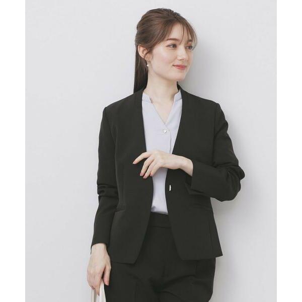 index / インデックス ストレッチノーカラージャケット/セットアップ対応【洗濯機洗い可/イージ...