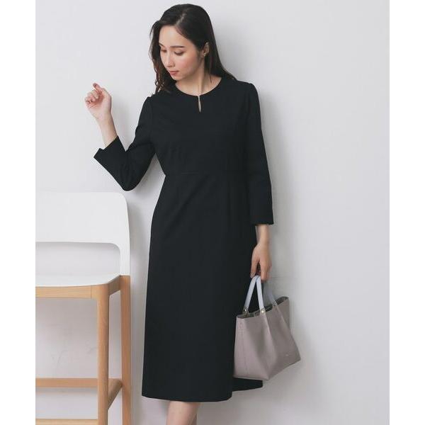 index / インデックス ストレッチキーネックワンピース【洗濯機OK/イージーアイロン】