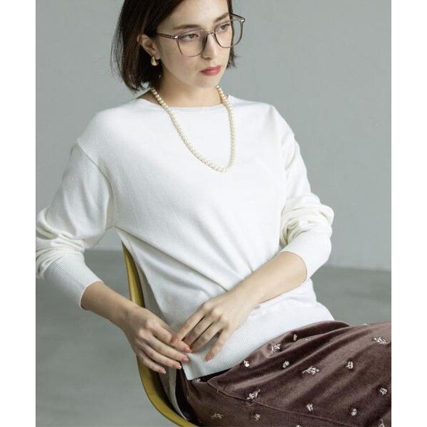 OPAQUE.CLIP / オペーク ドット クリップ ボートネックニット/エクストラファインメリノ...