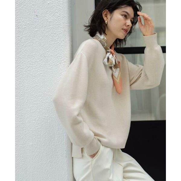 OPAQUE.CLIP / オペーク ドット クリップ ラメガーターボートネックニット【洗濯機OK】