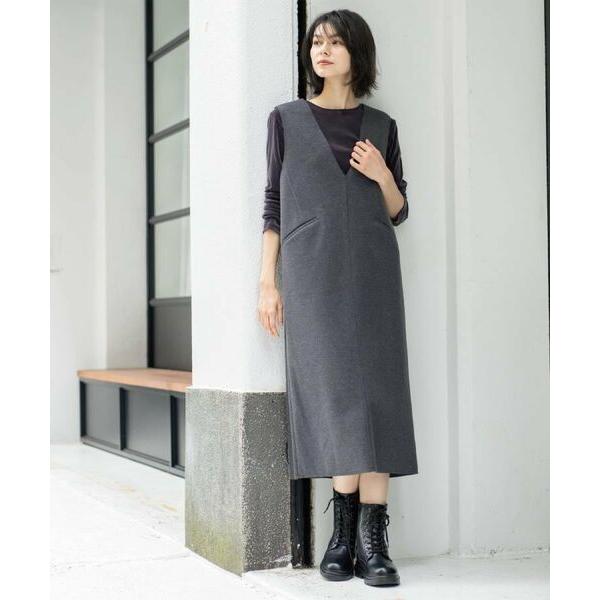 OPAQUE.CLIP / オペーク ドット クリップ ウールライクジャンパードレス【洗濯機洗い可】
