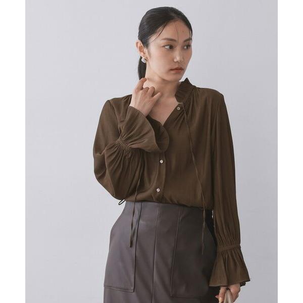 OPAQUE.CLIP / オペーク ドット クリップ フリルカラーブラウス【洗濯機OK】