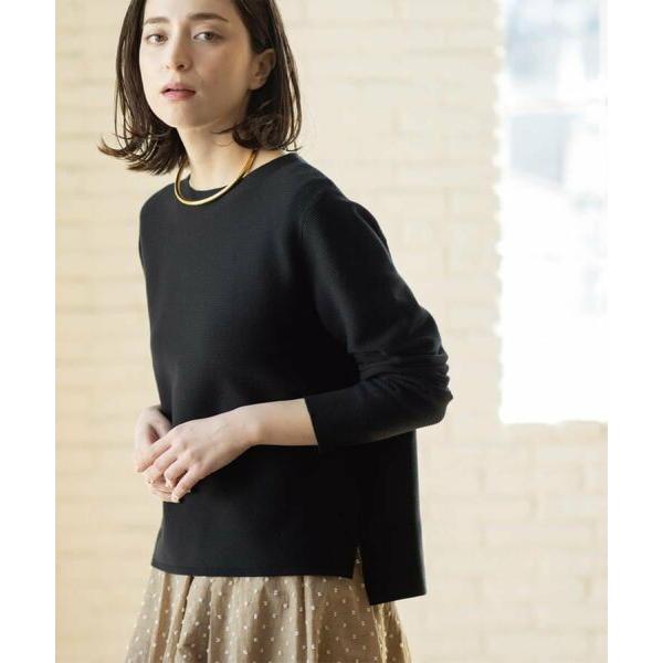 OPAQUE.CLIP / オペーク ドット クリップ ボートネックガーターニット/オーガニックコッ...