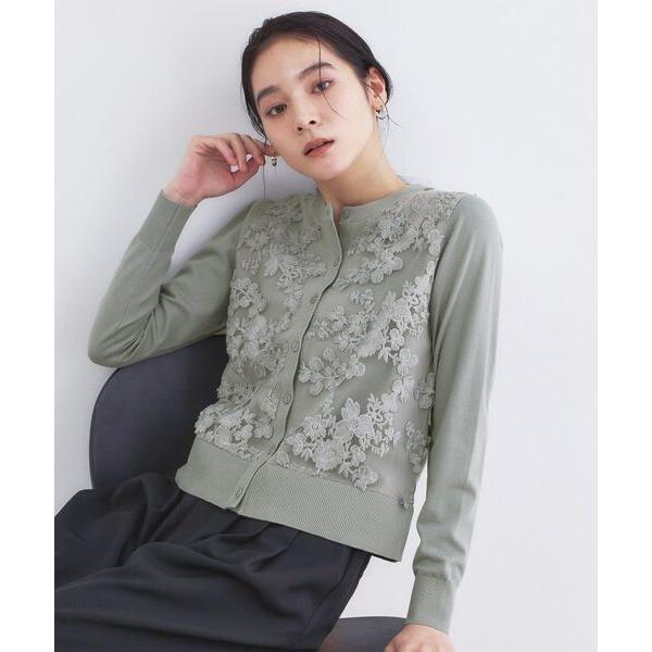 OPAQUE.CLIP / オペーク ドット クリップ チュールレースニットカーディガン【洗える】