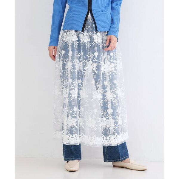 OPAQUE.CLIP / オペーク ドット クリップ シアーレース刺繍レイヤードスカート【洗濯機O...