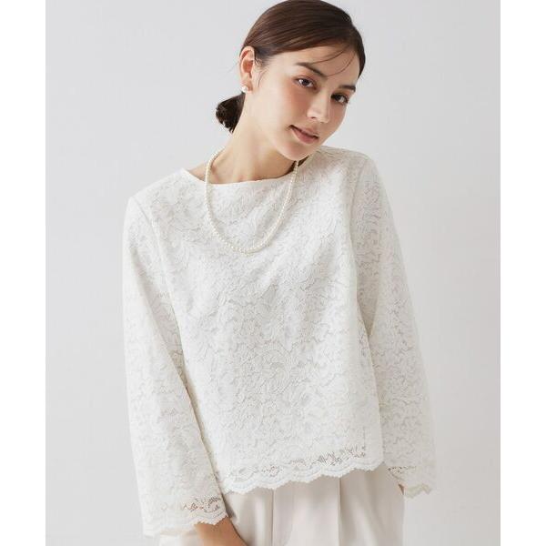 OPAQUE.CLIP / オペーク ドット クリップ ≪通勤・セレモニー対応≫ レースブラウス【洗...