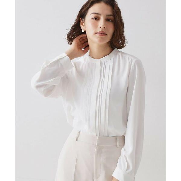 OPAQUE.CLIP / オペーク ドット クリップ ≪通勤・セレモニー対応≫ タックブラウス【洗...