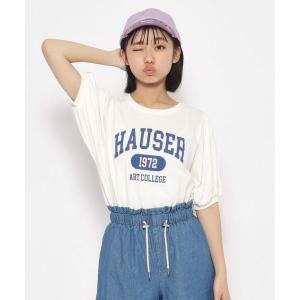 PINK-latte / ピンク ラテ カレッジロゴパフスリーブTシャツ｜selectsquare