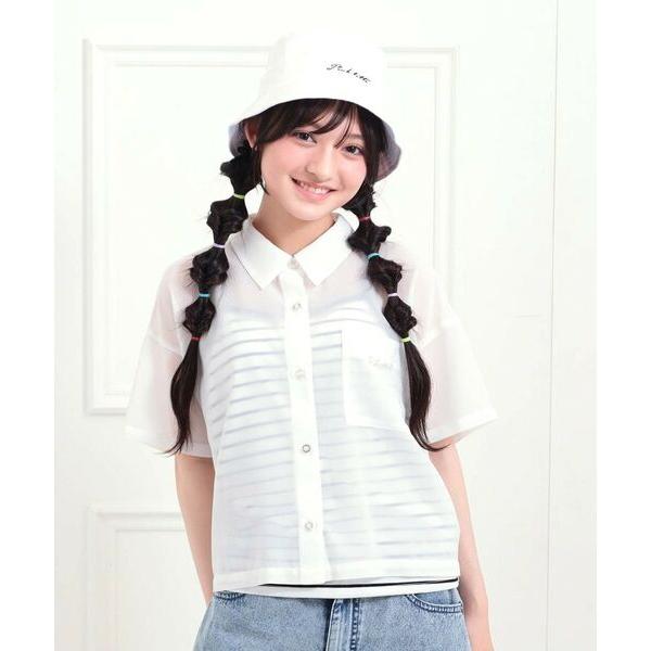 PINK-latte / ピンク ラテ 【セットアイテム】半袖シアーシャツ＋冷感キャミセット