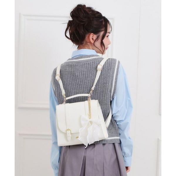 PINK-latte / ピンク ラテ リボンチャーム付きガーリーサッチェル