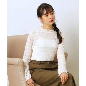 SHOO・LA・RUE / シューラルー 花柄レースシアーハイネックプルオーバー｜selectsquare