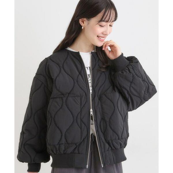 SHOO・LA・RUE / シューラルー モールキルティング中綿ノーカラーブルゾン