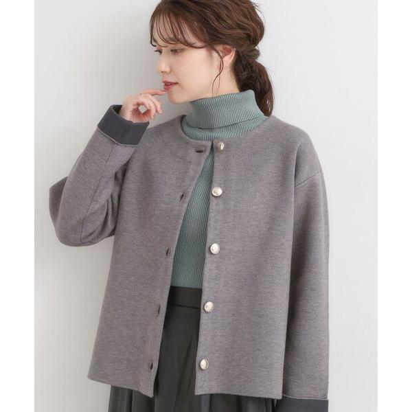 SHOO・LA・RUE / シューラルー ゴールドボタンがアクセント ダブルフェイスニットカーディガ...