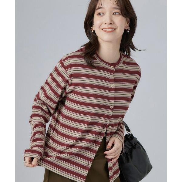 SHOO・LA・RUE / シューラルー 【2点セット/洗濯機可】マルチボーダーTシャツ+カーディガ...