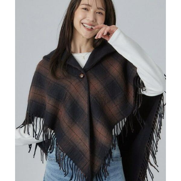 SHOO・LA・RUE / シューラルー 【リバーシブル】チェック×無地ケープ