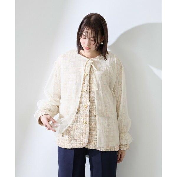 QUEENS COURT / クイーンズコート チュールレイヤーセットツィードジャケット