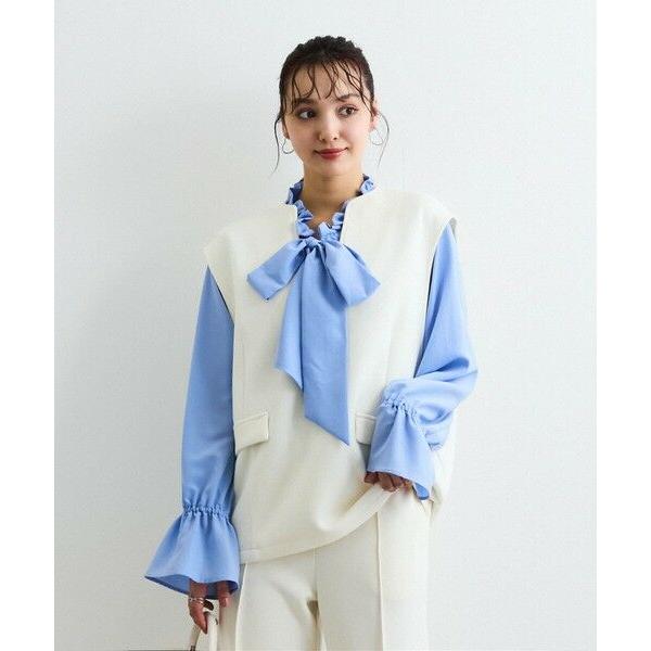 QUEENS COURT / クイーンズコート ダンボールフラップVネックベスト≪手洗い可能≫