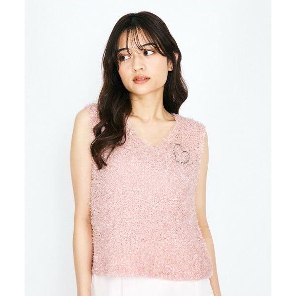 QUEENS COURT / クイーンズコート 蝶々ヤーンニットベスト≪手洗い可能≫