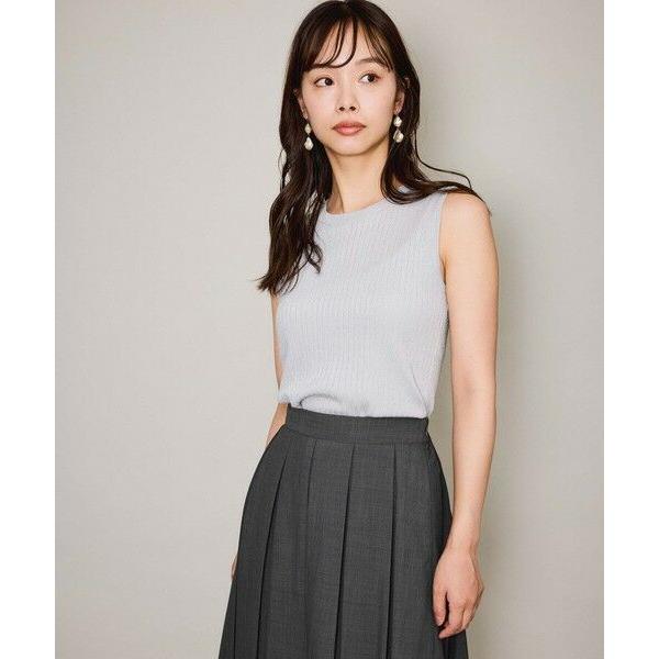 QUEENS COURT / クイーンズコート ブライトワイドリブスリーブレスニット≪手洗い可能≫