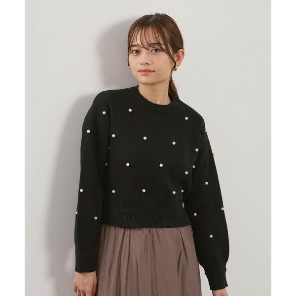 QUEENS COURT / クイーンズコート パールドットニットプルオーバー≪手洗い可能≫