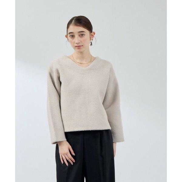 QUEENS COURT / クイーンズコート フェレットタッチWフェイスボクシーニット≪手洗い可能...