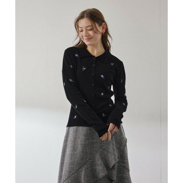 QUEENS COURT / クイーンズコート フラワーシシュウニットプルオーバー≪手洗い可能≫