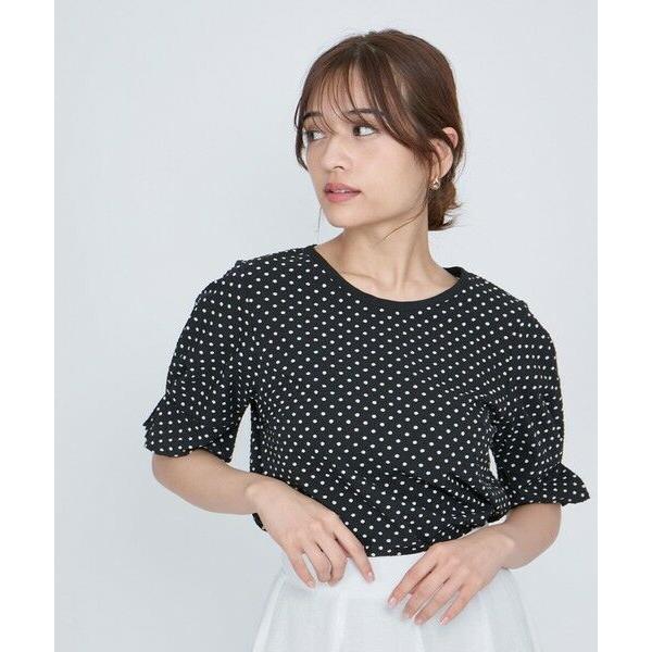 QUEENS COURT / クイーンズコート シアサッカーモノトーンドットブラウス≪手洗い可能≫