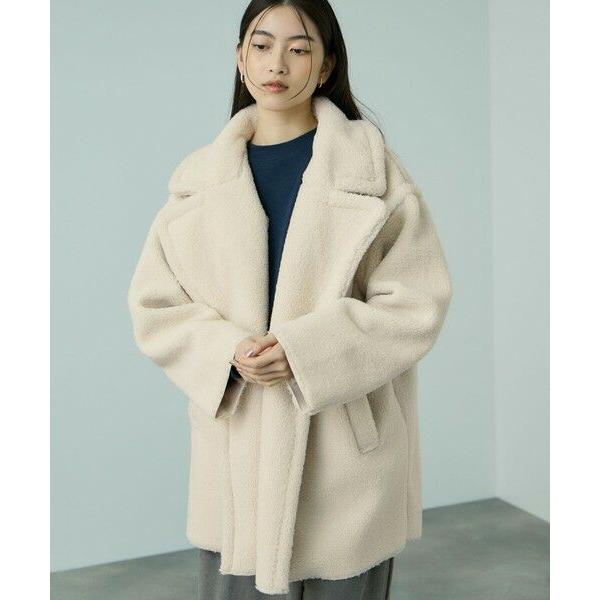 VICKY / ビッキー フェイクムートンミドルダブルコート