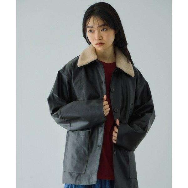 VICKY / ビッキー ボアカラーフェイクレザーブルゾン