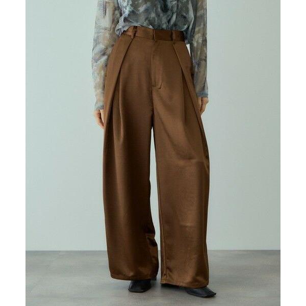 VICKY / ビッキー ヘビーサテンタックワイドパンツ≪手洗い可能≫