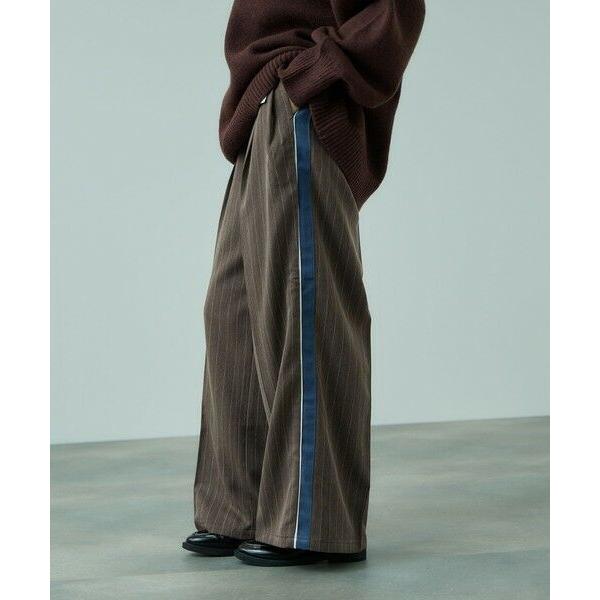 VICKY / ビッキー ストライプサイドラインワイドパンツ≪手洗い可能≫