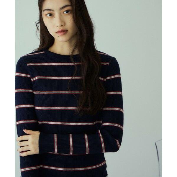 VICKY / ビッキー MIXカラーボーダーニットプルオーバー