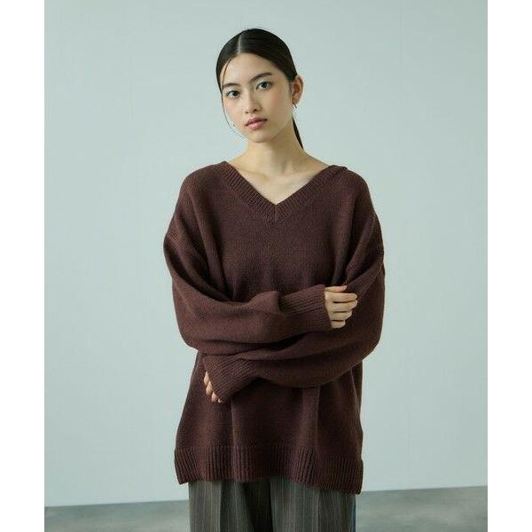 VICKY / ビッキー アルパカタッチVネックニットプルオーバー≪手洗い可能≫
