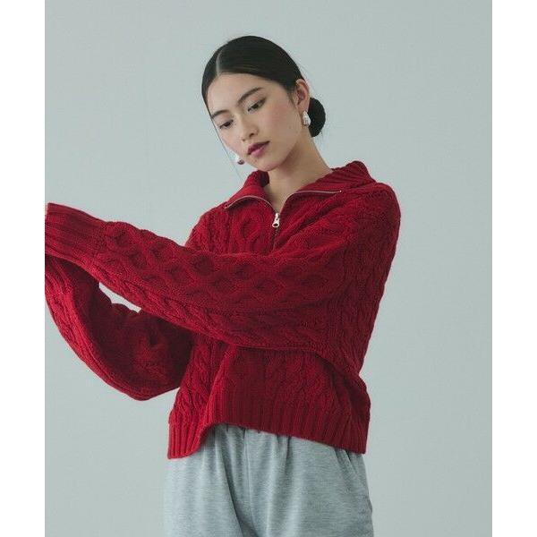 VICKY / ビッキー バルキーケーブルハーフジップニット≪手洗い可能≫