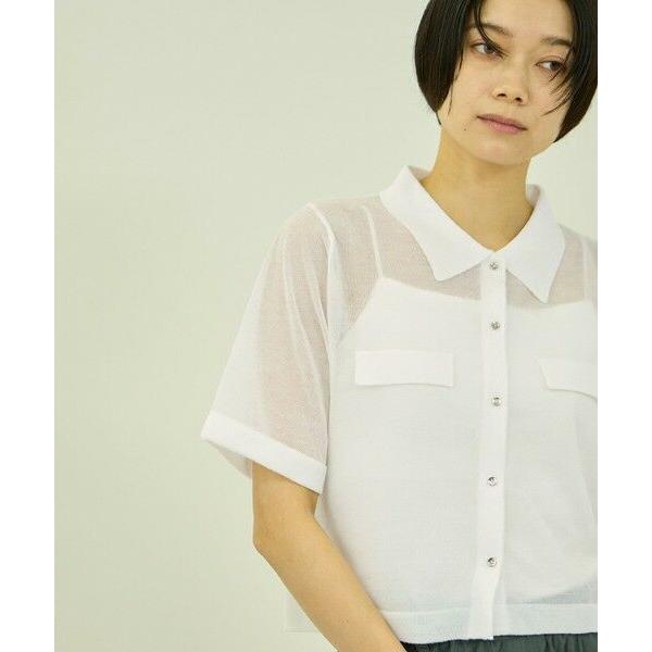 VICKY / ビッキー メッシュポロラメニットカーデ