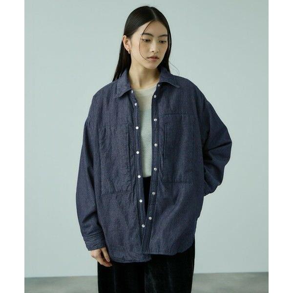 VICKY / ビッキー パデッドデニムビッグシャツ≪洗濯機で洗える≫