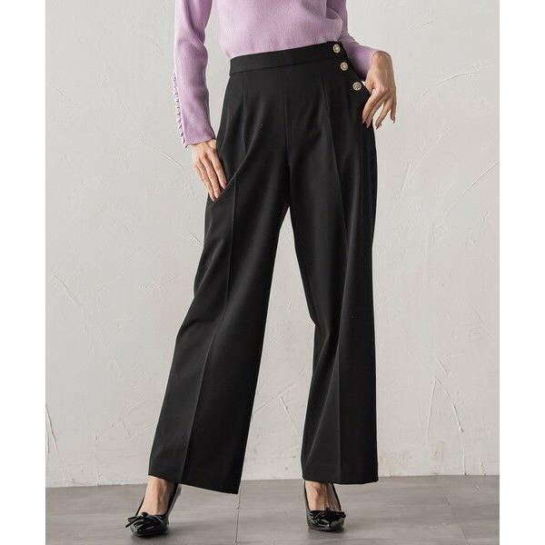 Viaggio Blu / ビアッジョブルー 【新色追加】キラキラボタンワイドパンツ≪手洗い可能≫