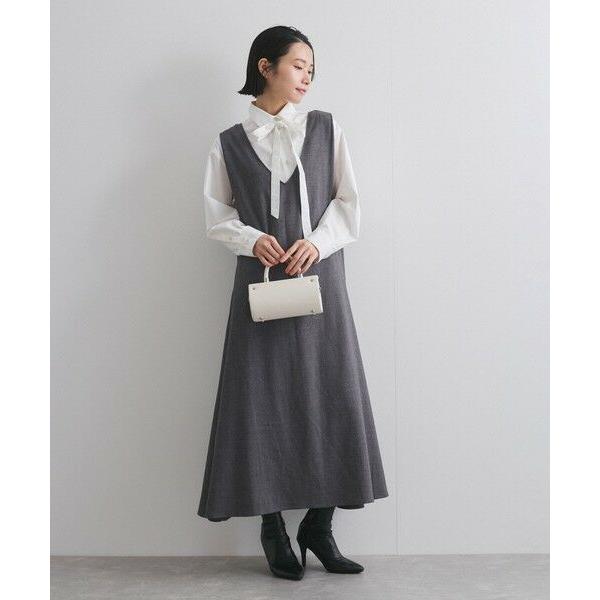 ketty / ケティ 梳毛調合繊ディープVネックフレアワンピース≪洗濯機で洗える≫