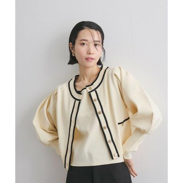 ketty / ケティ バイカラーニットジャケットアンサンブル≪手洗い可能≫