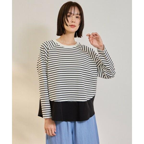 ketty / ケティ ポンチローマ異素材ラウンドヘムカットソー